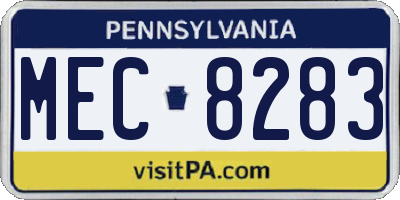 PA license plate MEC8283