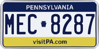 PA license plate MEC8287