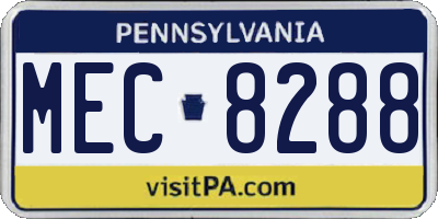 PA license plate MEC8288