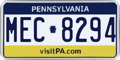 PA license plate MEC8294