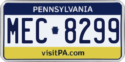 PA license plate MEC8299