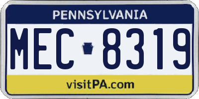 PA license plate MEC8319