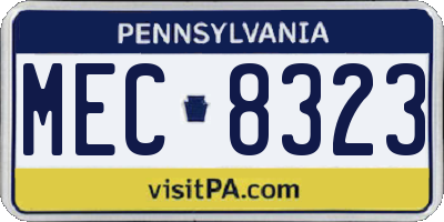PA license plate MEC8323