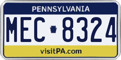 PA license plate MEC8324