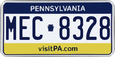 PA license plate MEC8328