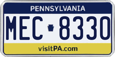 PA license plate MEC8330