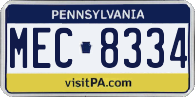 PA license plate MEC8334