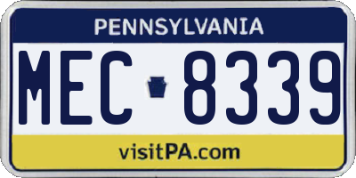 PA license plate MEC8339