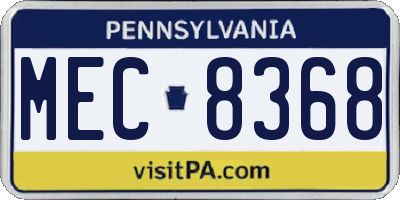 PA license plate MEC8368