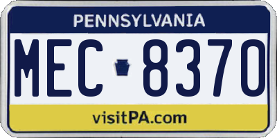 PA license plate MEC8370