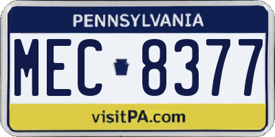 PA license plate MEC8377