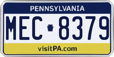 PA license plate MEC8379
