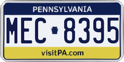 PA license plate MEC8395