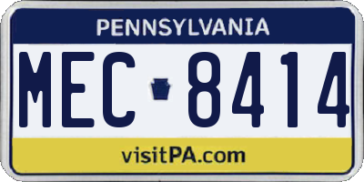 PA license plate MEC8414