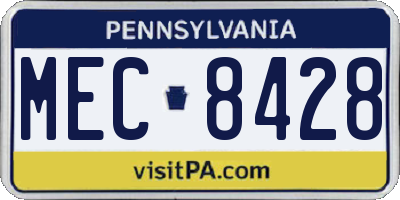 PA license plate MEC8428
