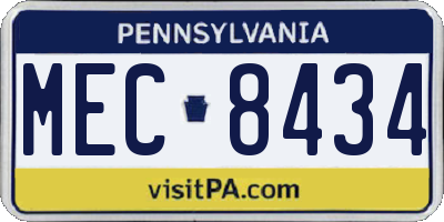 PA license plate MEC8434