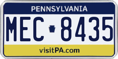 PA license plate MEC8435