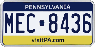 PA license plate MEC8436