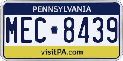 PA license plate MEC8439