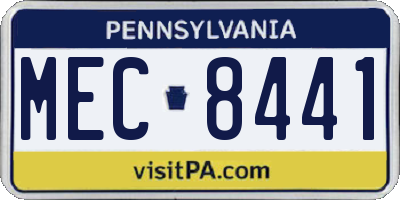 PA license plate MEC8441