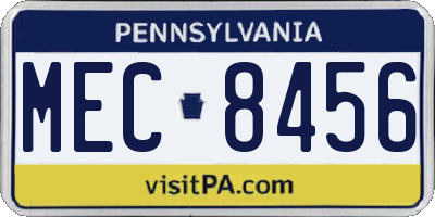 PA license plate MEC8456