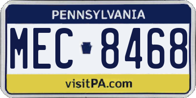 PA license plate MEC8468