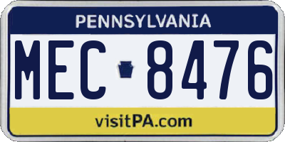 PA license plate MEC8476