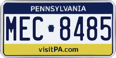 PA license plate MEC8485