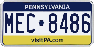 PA license plate MEC8486