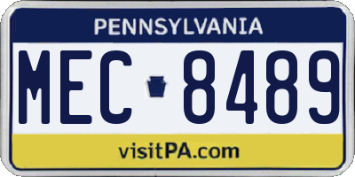 PA license plate MEC8489