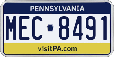 PA license plate MEC8491