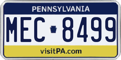 PA license plate MEC8499