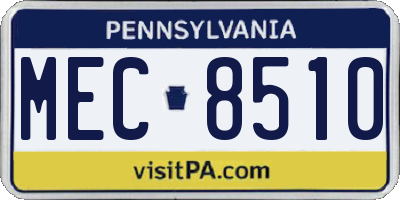 PA license plate MEC8510
