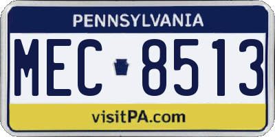 PA license plate MEC8513