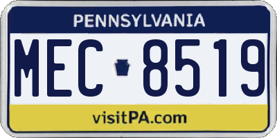 PA license plate MEC8519