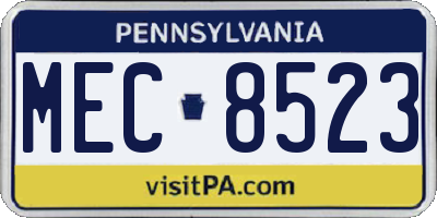 PA license plate MEC8523