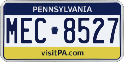 PA license plate MEC8527