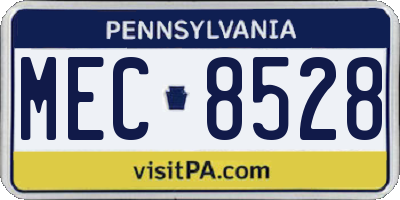 PA license plate MEC8528