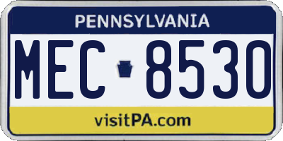 PA license plate MEC8530