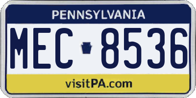 PA license plate MEC8536