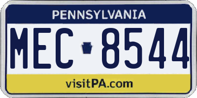 PA license plate MEC8544