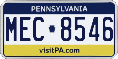 PA license plate MEC8546
