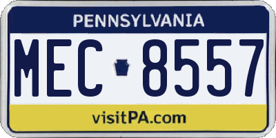 PA license plate MEC8557