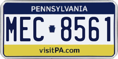 PA license plate MEC8561