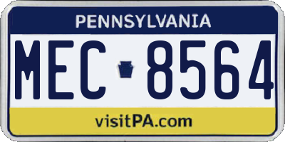 PA license plate MEC8564