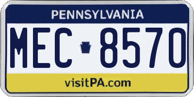 PA license plate MEC8570