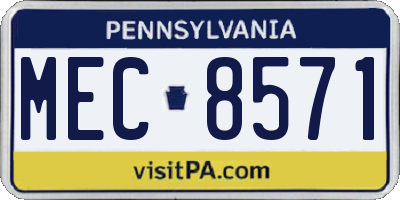 PA license plate MEC8571