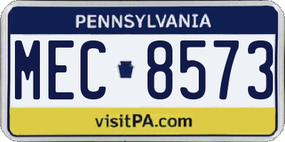 PA license plate MEC8573