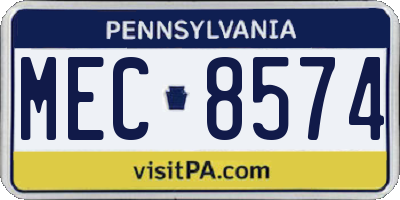 PA license plate MEC8574