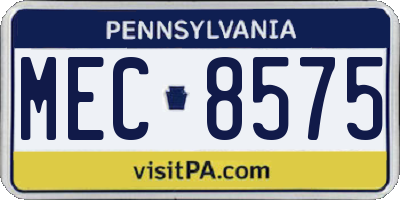 PA license plate MEC8575